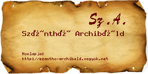 Szánthó Archibáld névjegykártya